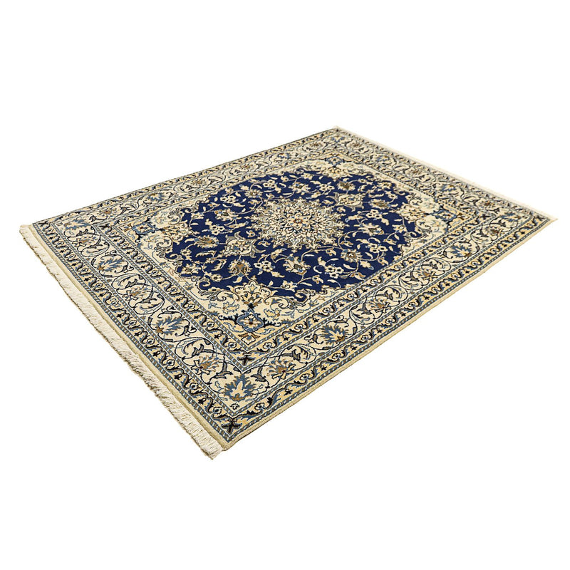 Tapis persan - Nain - 196 x 145 cm - bleu foncé