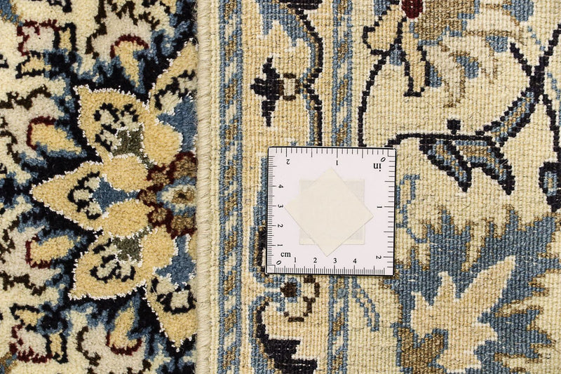 Tapis persan - Nain - 196 x 145 cm - bleu foncé
