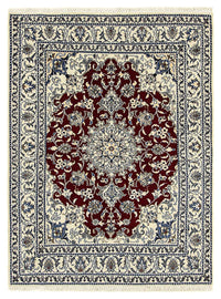 Tapis persan - Nain - 191 x 147 cm - rouge foncé