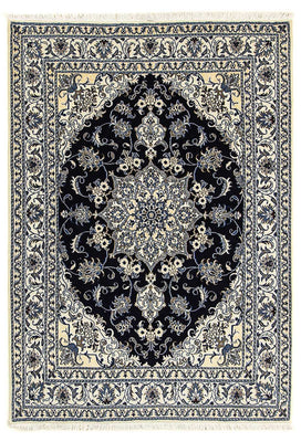 Tapis persan - Nain - 206 x 147 cm - bleu foncé