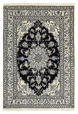 Tapis persan - Nain - 203 x 143 cm - bleu foncé