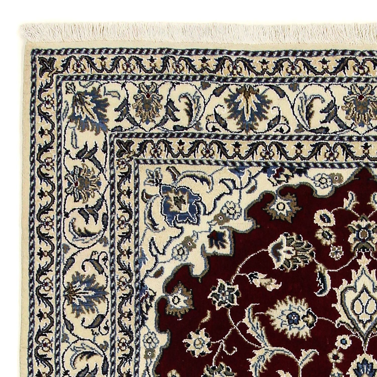 Tapis persan - Nain - 191 x 150 cm - rouge foncé