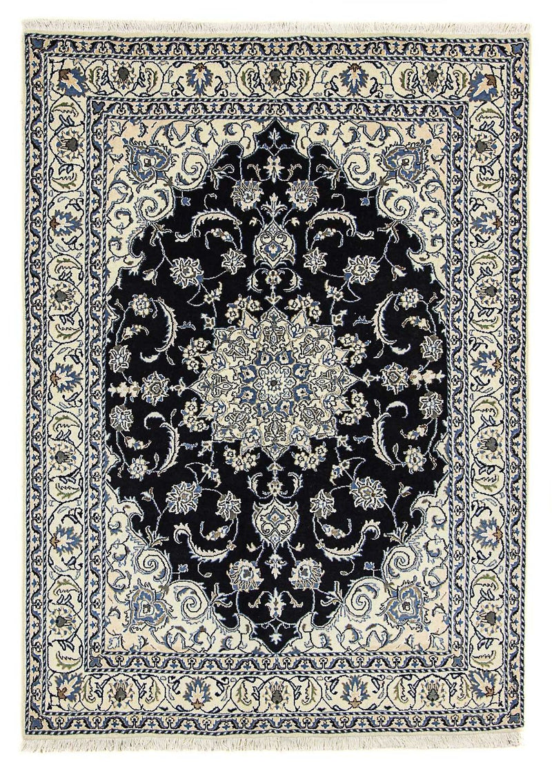 Tapis persan - Nain - 226 x 167 cm - bleu foncé