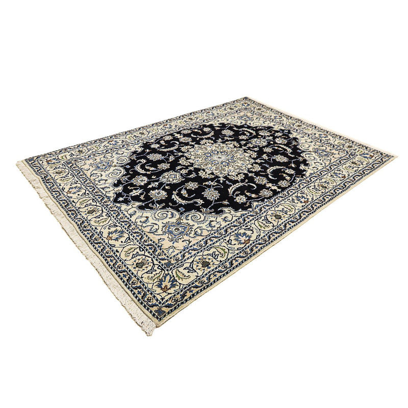 Tapis persan - Nain - 226 x 167 cm - bleu foncé