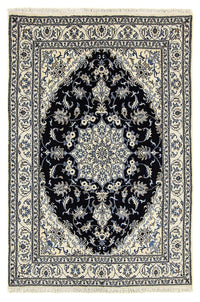 Tapis persan - Nain - 235 x 165 cm - bleu foncé