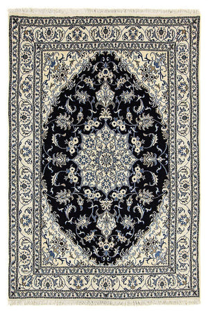 Tapis persan - Nain - 235 x 165 cm - bleu foncé