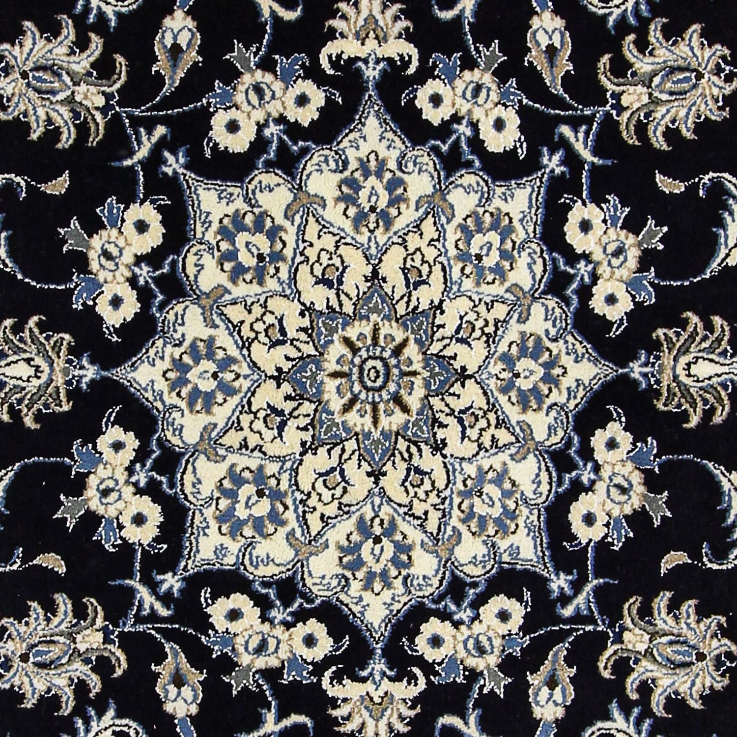 Tapis persan - Nain - 235 x 165 cm - bleu foncé