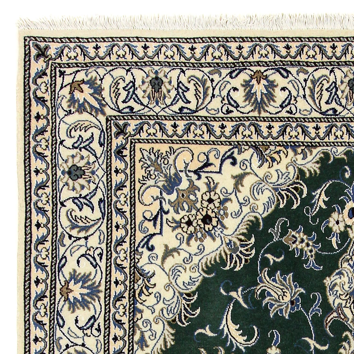 Tapis persan - Nain - 245 x 170 cm - vert foncé