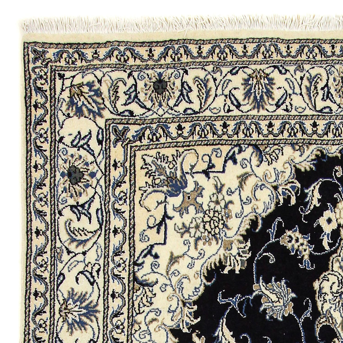 Tapis persan - Nain - 240 x 166 cm - bleu foncé