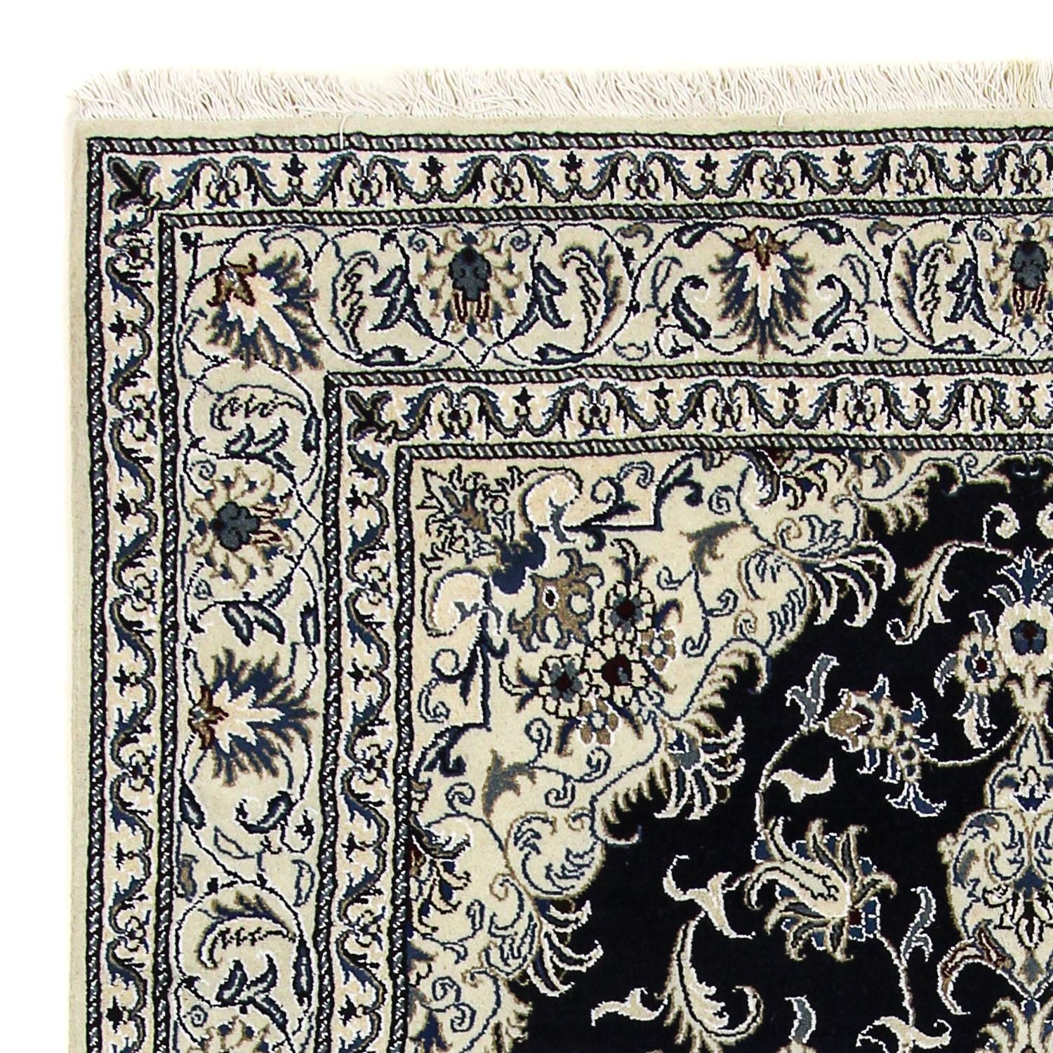 Tapis persan - Nain - 246 x 164 cm - bleu foncé