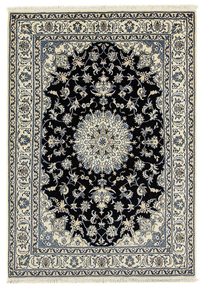 Tapis persan - Nain - 240 x 170 cm - bleu foncé