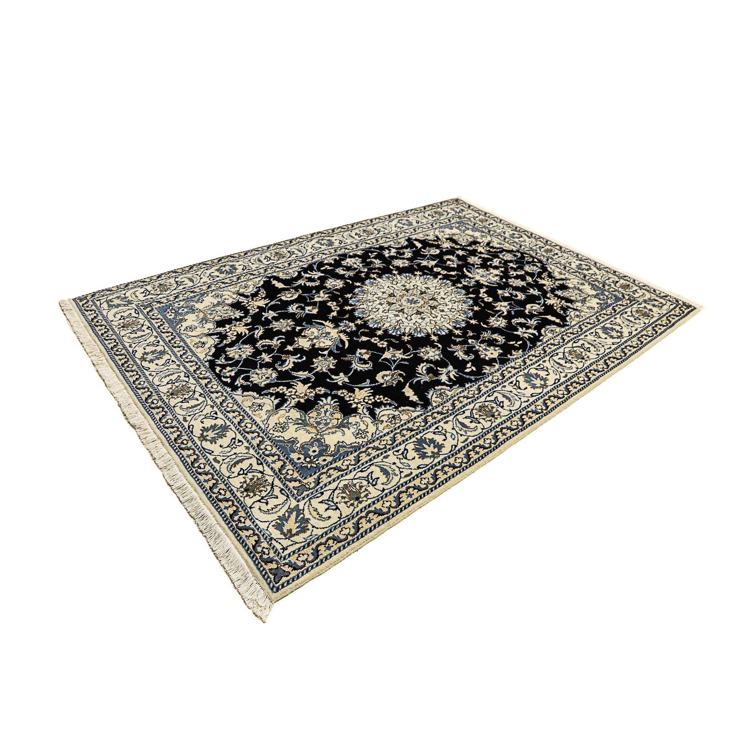 Tapis persan - Nain - 240 x 170 cm - bleu foncé
