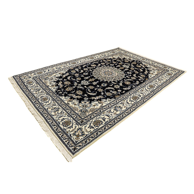 Tapis persan - Nain - 300 x 200 cm - bleu foncé