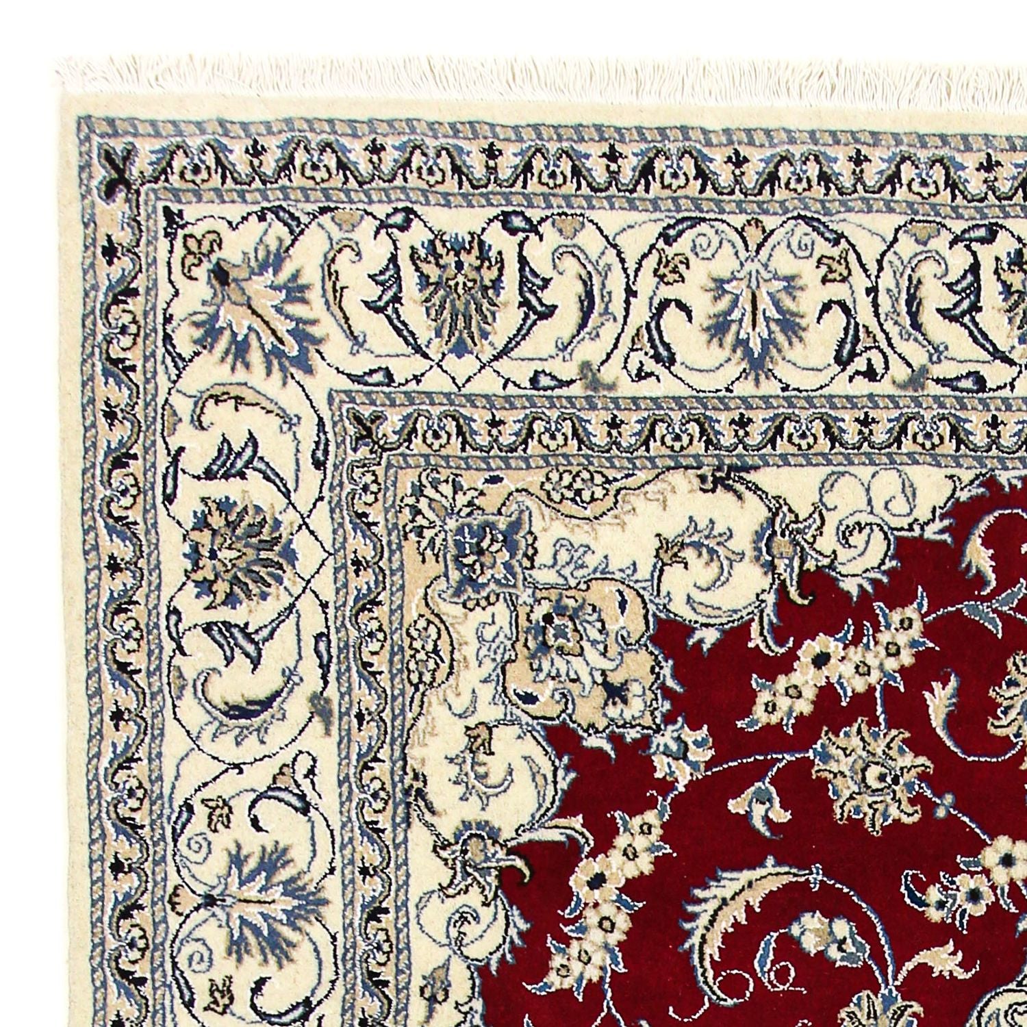 Tapis persan - Nain - 295 x 193 cm - rouge foncé