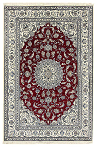 Tapis persan - Nain - 297 x 200 cm - rouge foncé