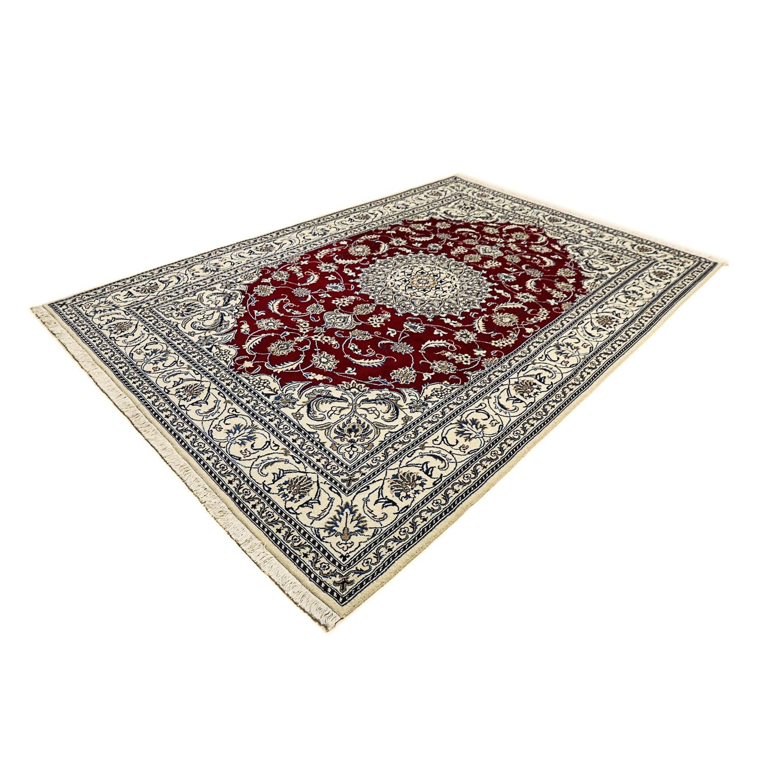 Tapis persan - Nain - 297 x 200 cm - rouge foncé