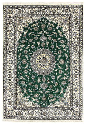 Tapis persan - Nain - 286 x 200 cm - vert foncé
