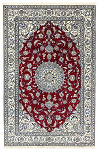 Tapis persan - Nain - 295 x 194 cm - rouge foncé