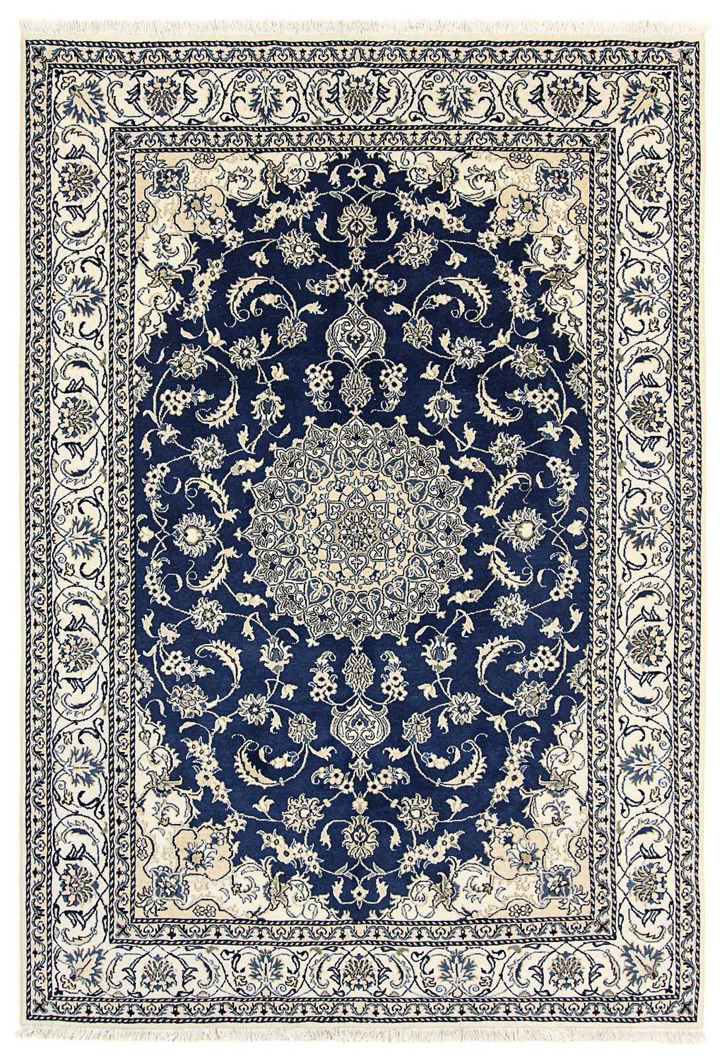 Tapis persan - Nain - 290 x 198 cm - bleu foncé