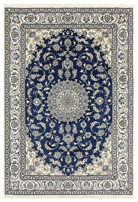 Tapis persan - Nain - 290 x 198 cm - bleu foncé