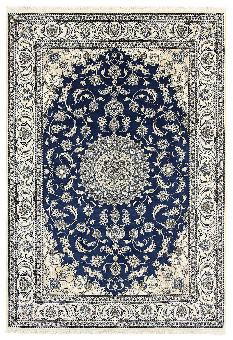 Tapis persan - Nain - 290 x 198 cm - bleu foncé