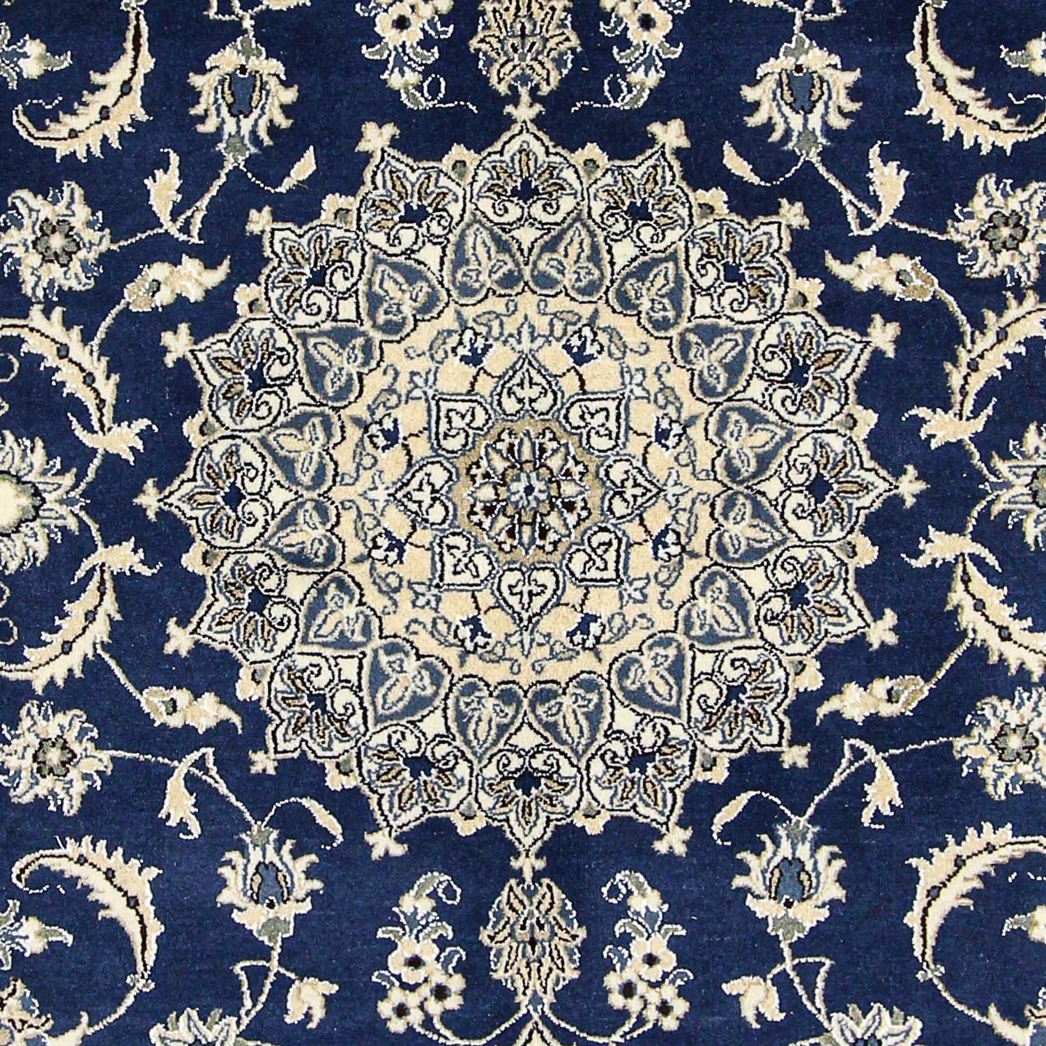 Tapis persan - Nain - 290 x 198 cm - bleu foncé