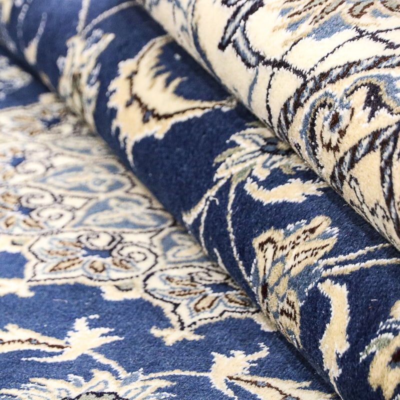 Tapis persan - Nain - 290 x 198 cm - bleu foncé
