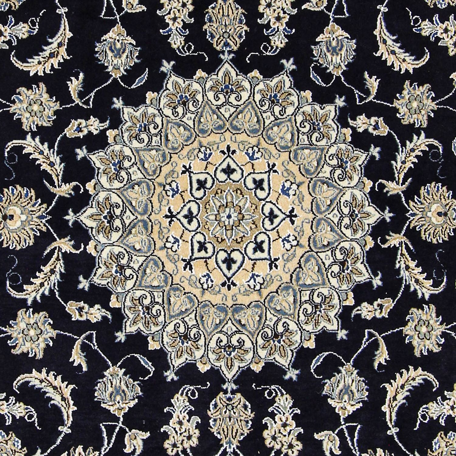 Tapis persan - Nain - 305 x 193 cm - bleu foncé