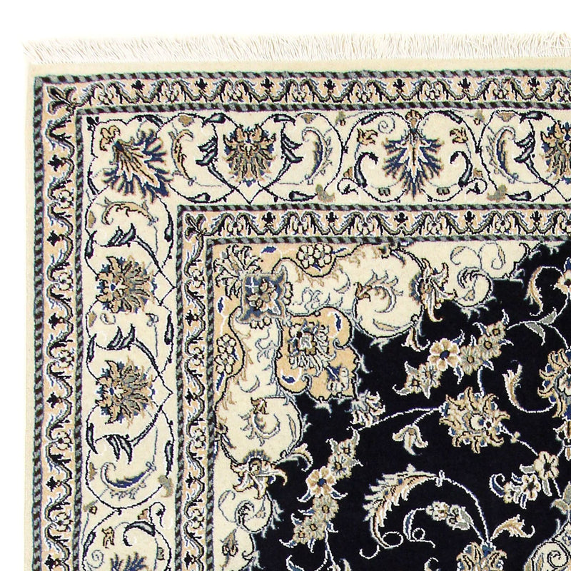 Tapis persan - Nain - 305 x 193 cm - bleu foncé