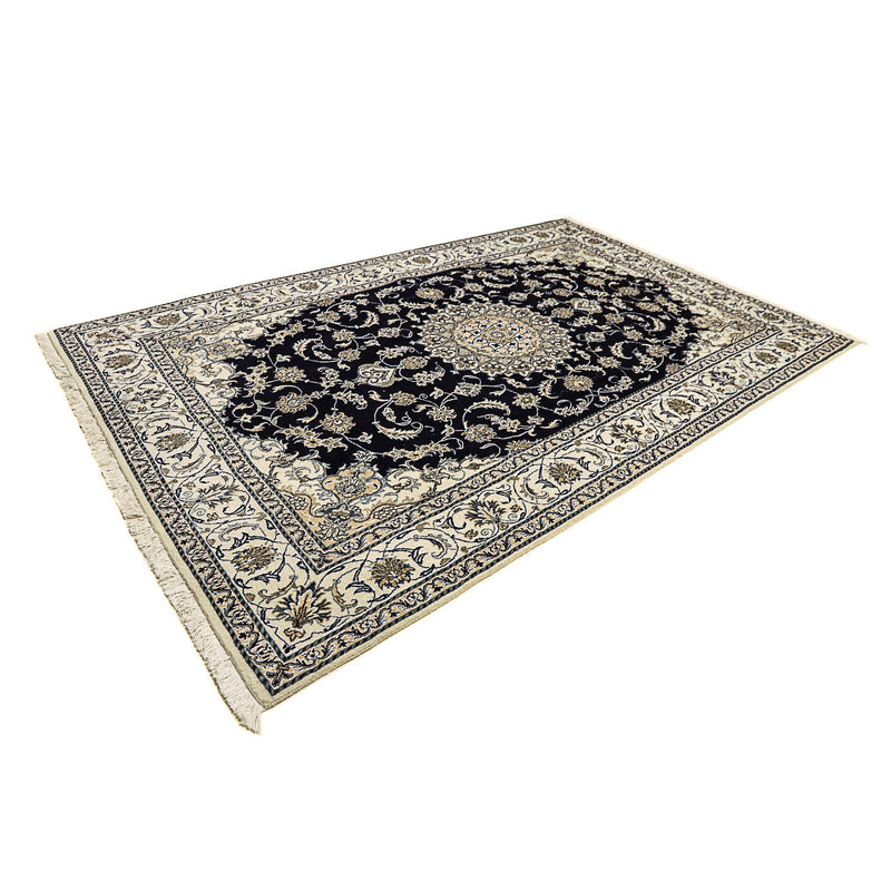 Tapis persan - Nain - 305 x 193 cm - bleu foncé