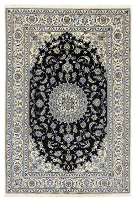 Tapis persan - Nain - 296 x 197 cm - bleu foncé