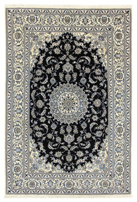 Tapis persan - Nain - 296 x 197 cm - bleu foncé
