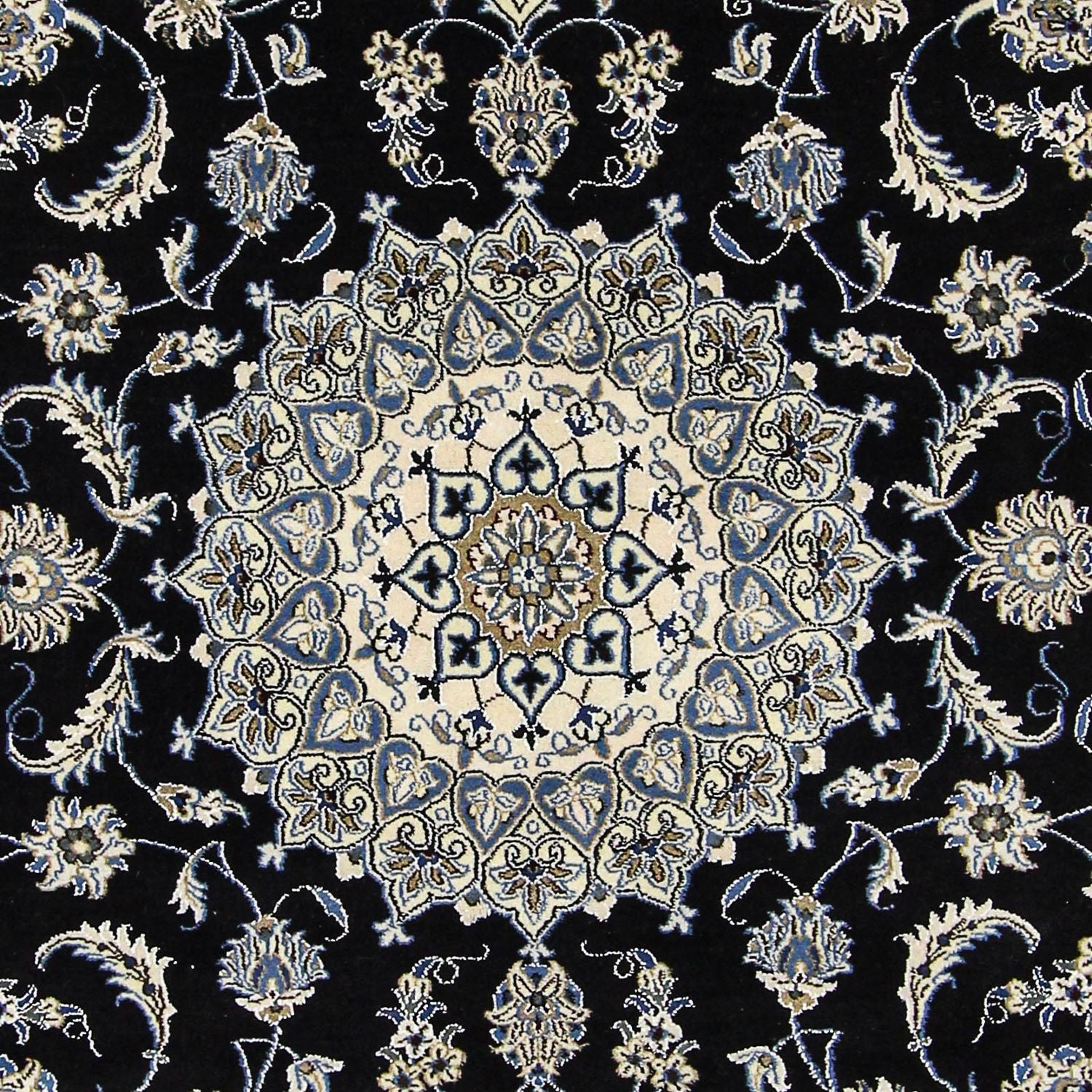 Tapis persan - Nain - 296 x 197 cm - bleu foncé