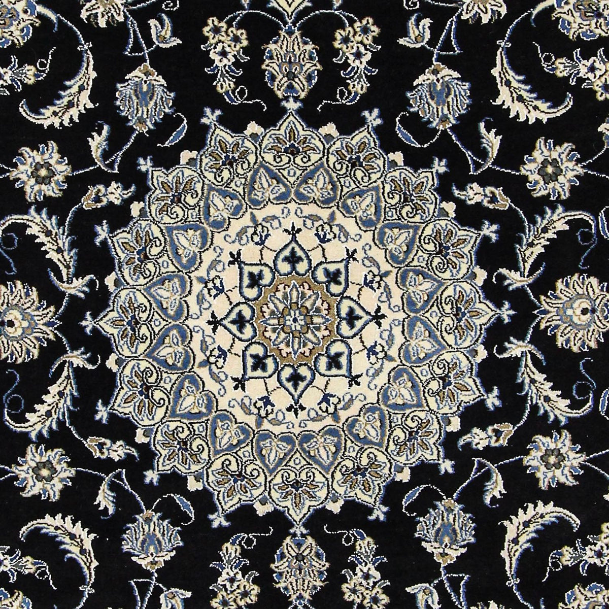 Tapis persan - Nain - 296 x 197 cm - bleu foncé