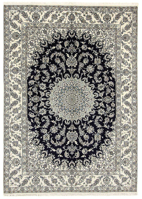 Tapis persan - Nain - 343 x 251 cm - bleu foncé