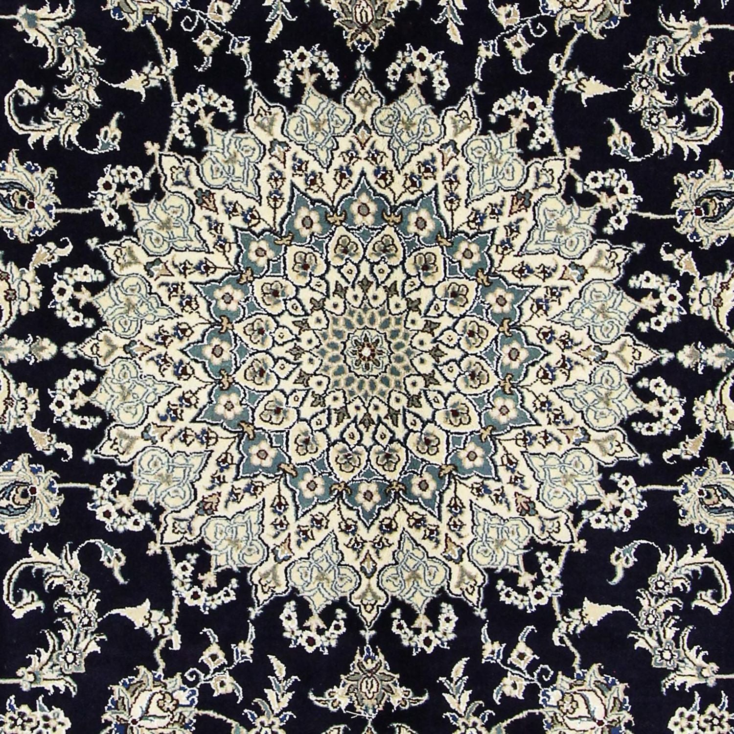 Tapis persan - Nain - 343 x 251 cm - bleu foncé