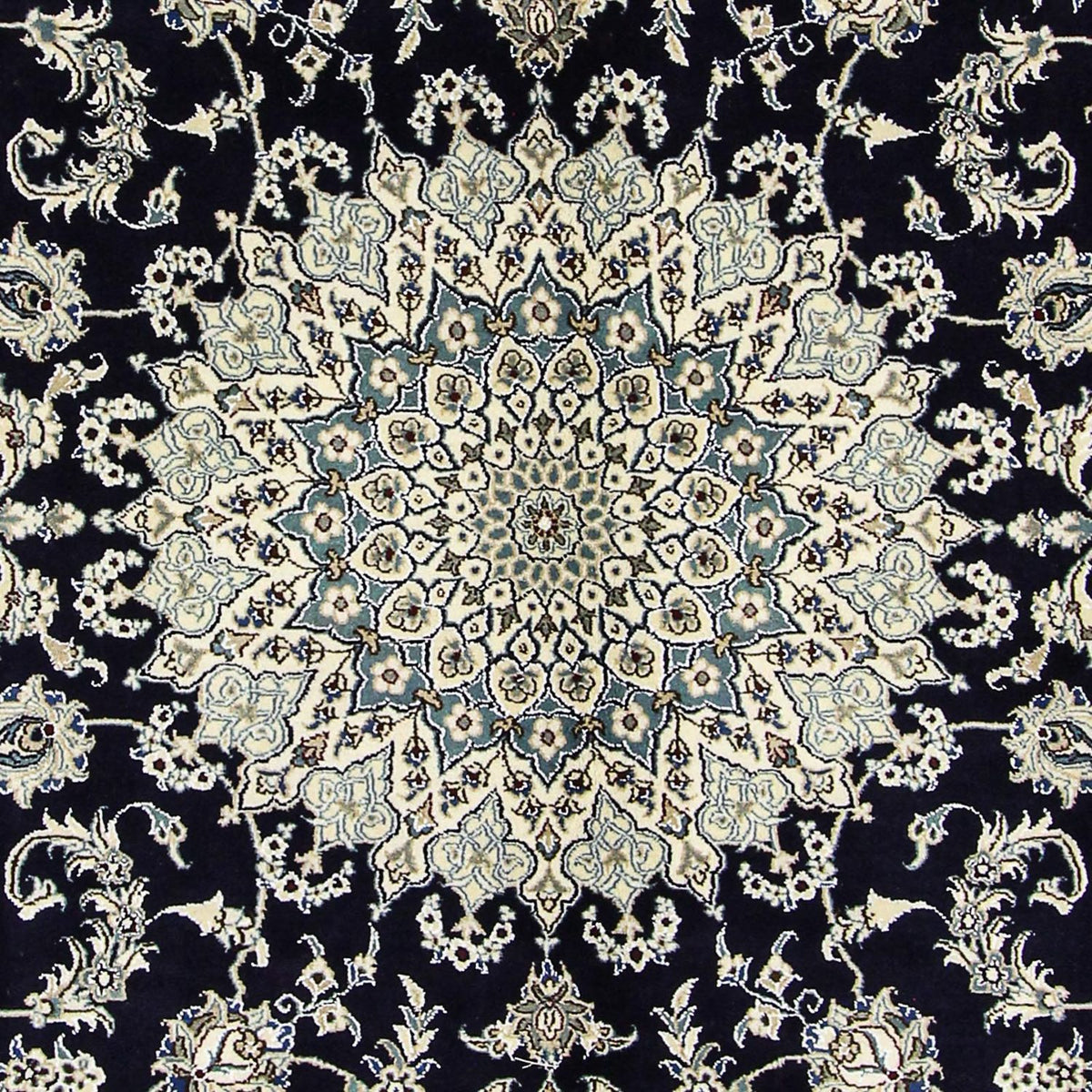 Tapis persan - Nain - 343 x 251 cm - bleu foncé