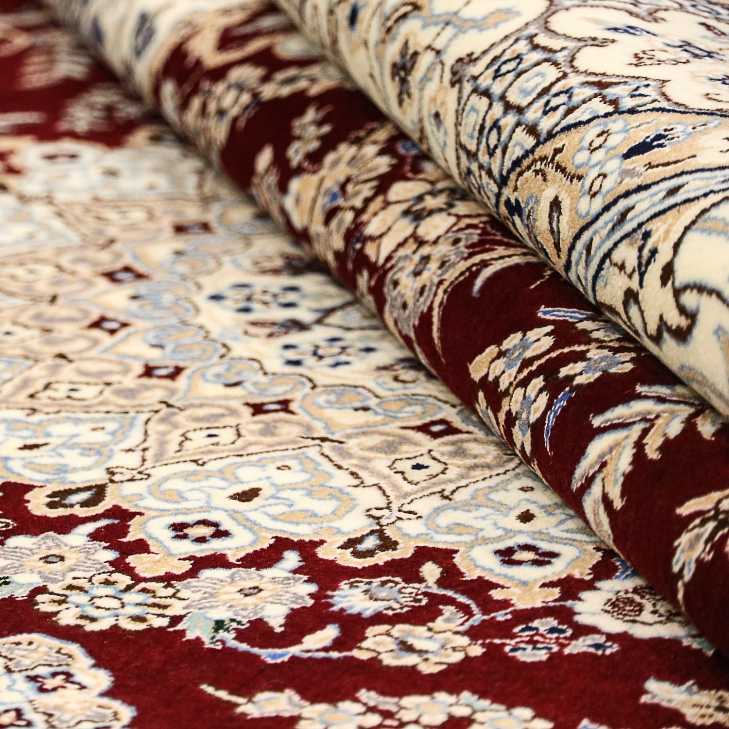 Tapis persan - Nain - Premium - 245 x 151 cm - bleu foncé