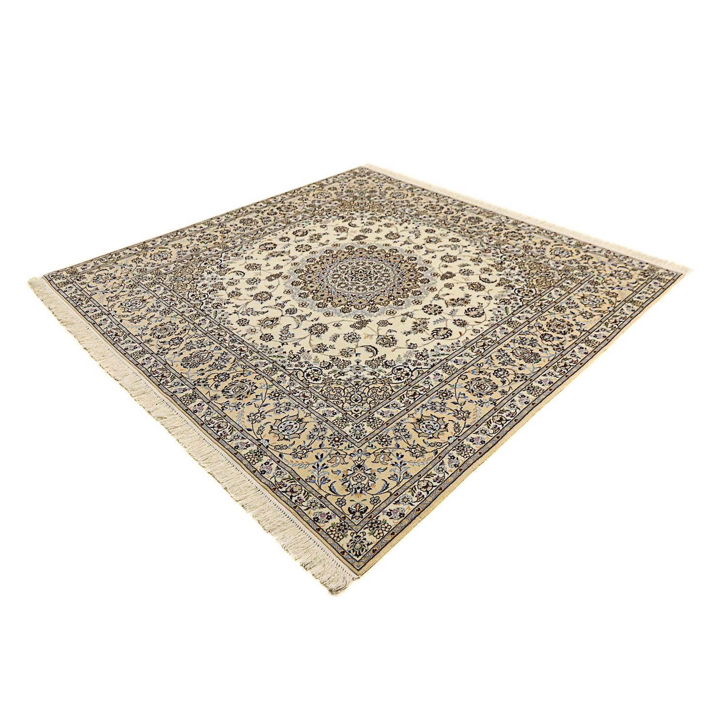 Tapis persan - Nain - Premium carré  - 205 x 205 cm - beige