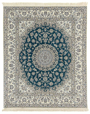 Tapis persan - Nain - Premium - 244 x 200 cm - bleu foncé
