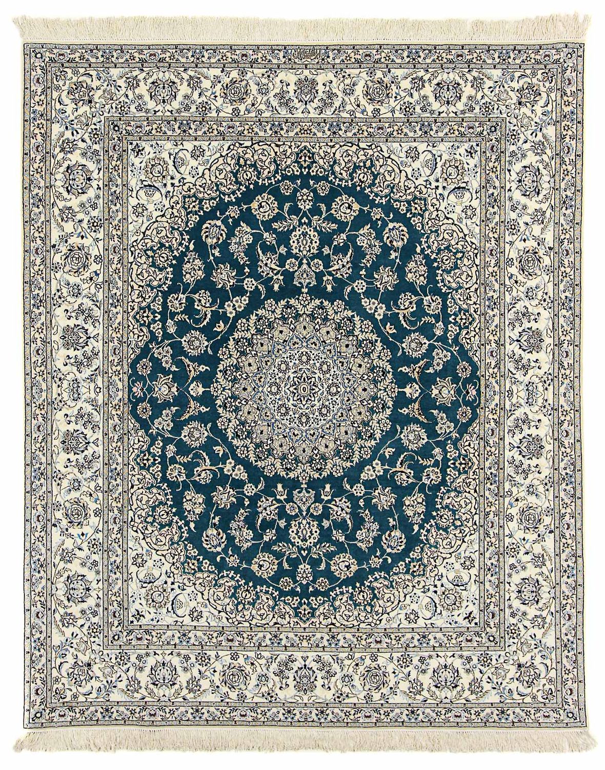 Tapis persan - Nain - Premium - 244 x 200 cm - bleu foncé