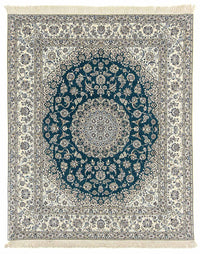 Tapis persan - Nain - Premium - 244 x 200 cm - bleu foncé
