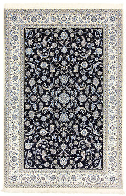 Tapis persan - Nain - Premium - 300 x 200 cm - bleu foncé