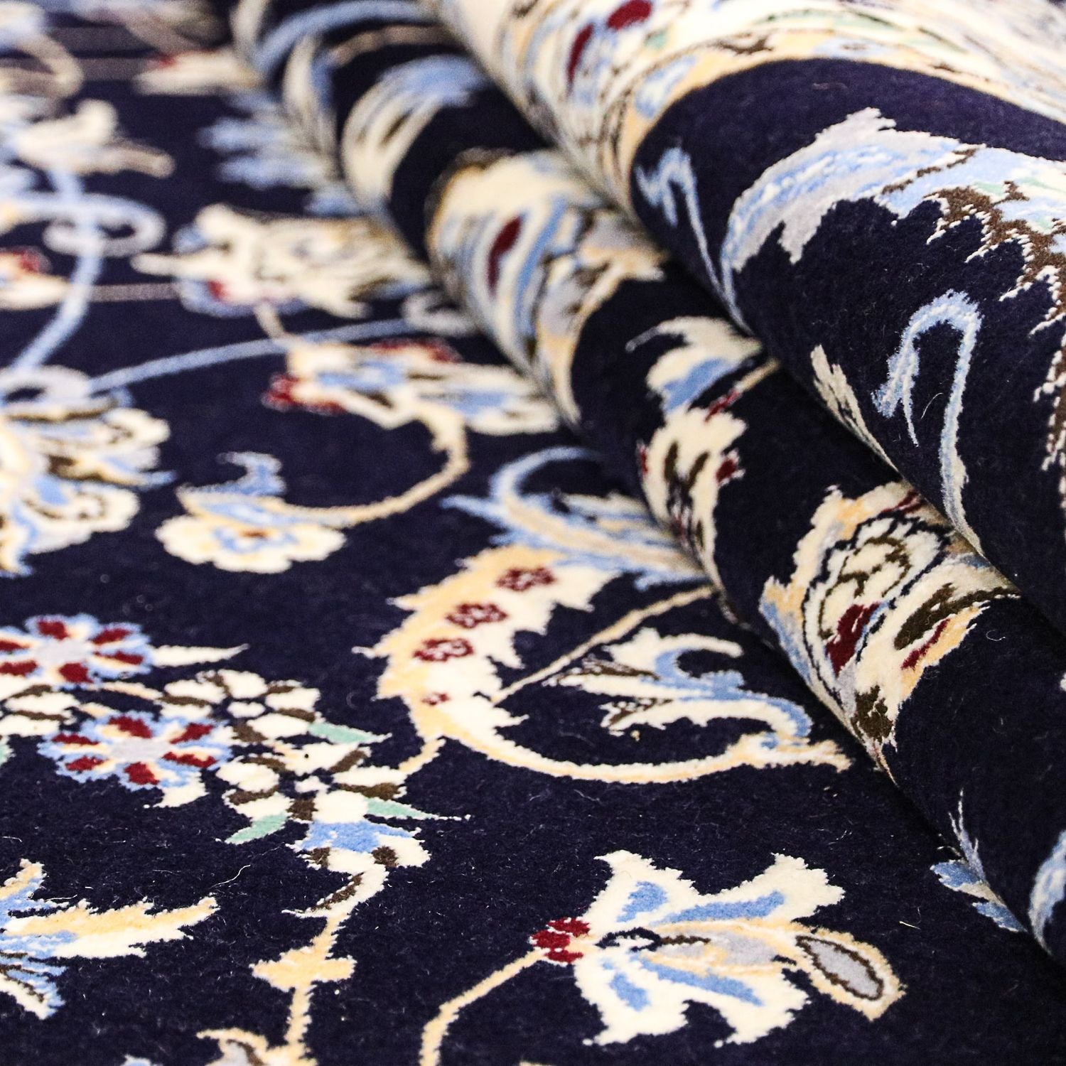 Tapis persan - Nain - Premium - 300 x 200 cm - bleu foncé