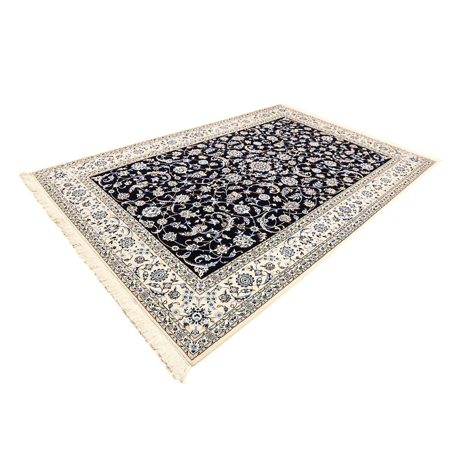 Tapis persan - Nain - Premium - 300 x 200 cm - bleu foncé