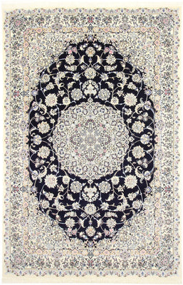 Tapis persan - Nain - Royal - 309 x 205 cm - bleu foncé
