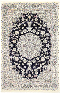 Tapis persan - Nain - Royal - 309 x 205 cm - bleu foncé