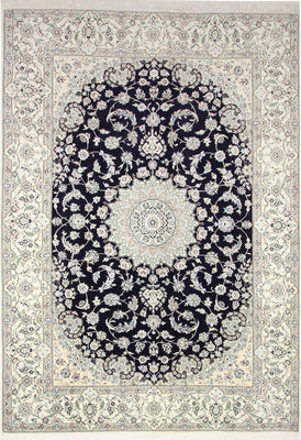 Tapis persan - Nain - Royal - 345 x 246 cm - bleu foncé