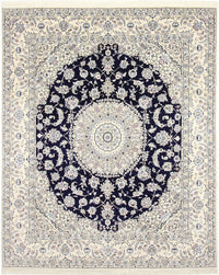 Tapis persan - Nain - Royal - 304 x 250 cm - bleu foncé