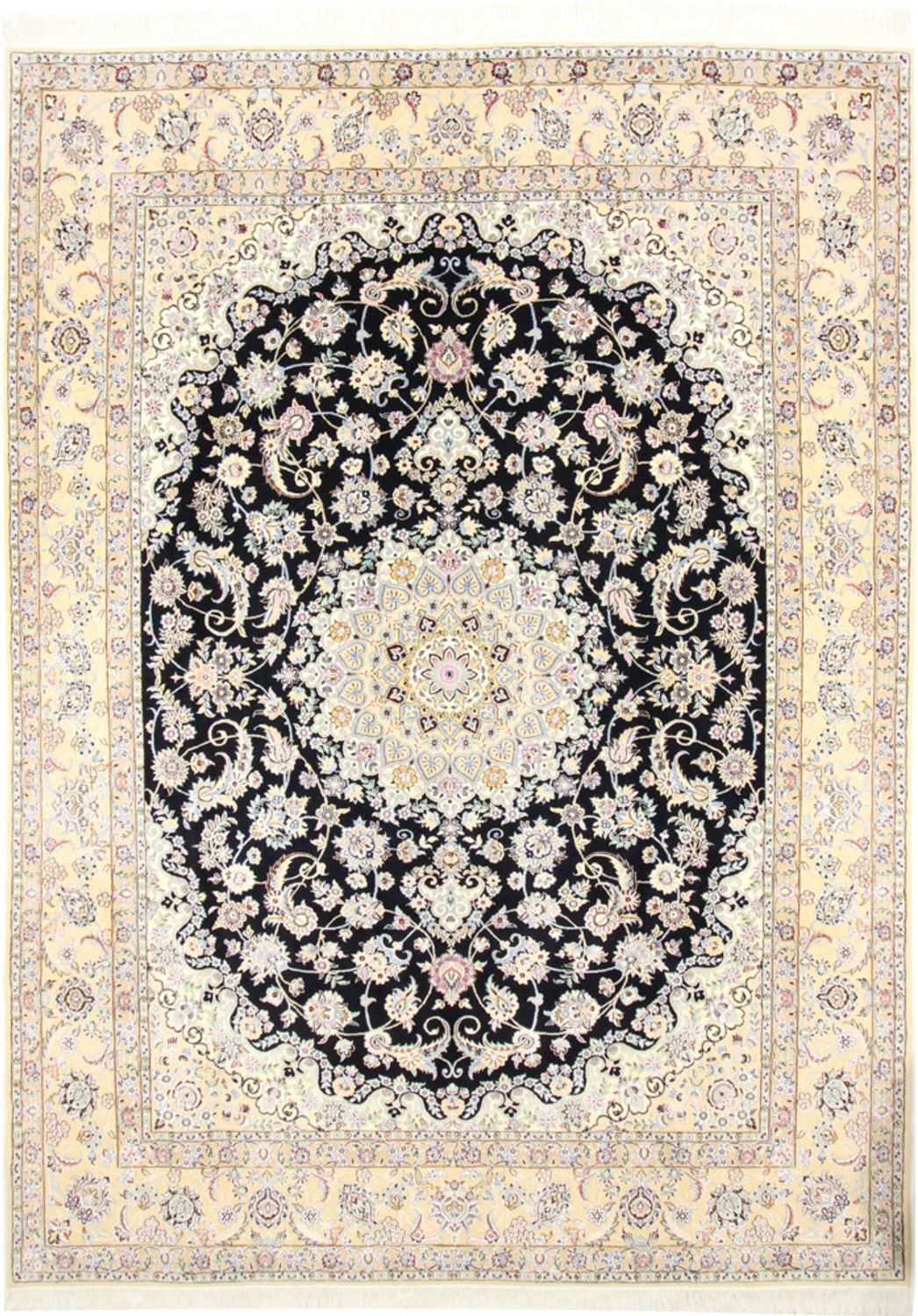 Tapis persan - Nain - Royal - 350 x 254 cm - bleu foncé